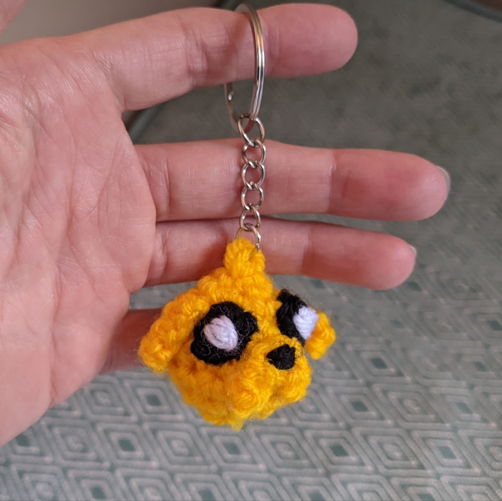 Cartoon Dog Keychain by Lucky Ducky Crochet
